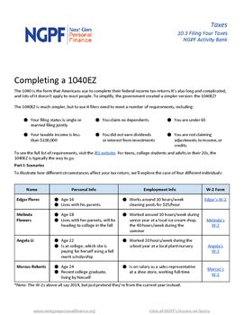 18 weeks of daily instruction to fit a traditional semester. . Ngpf activity bank budgeting answer key